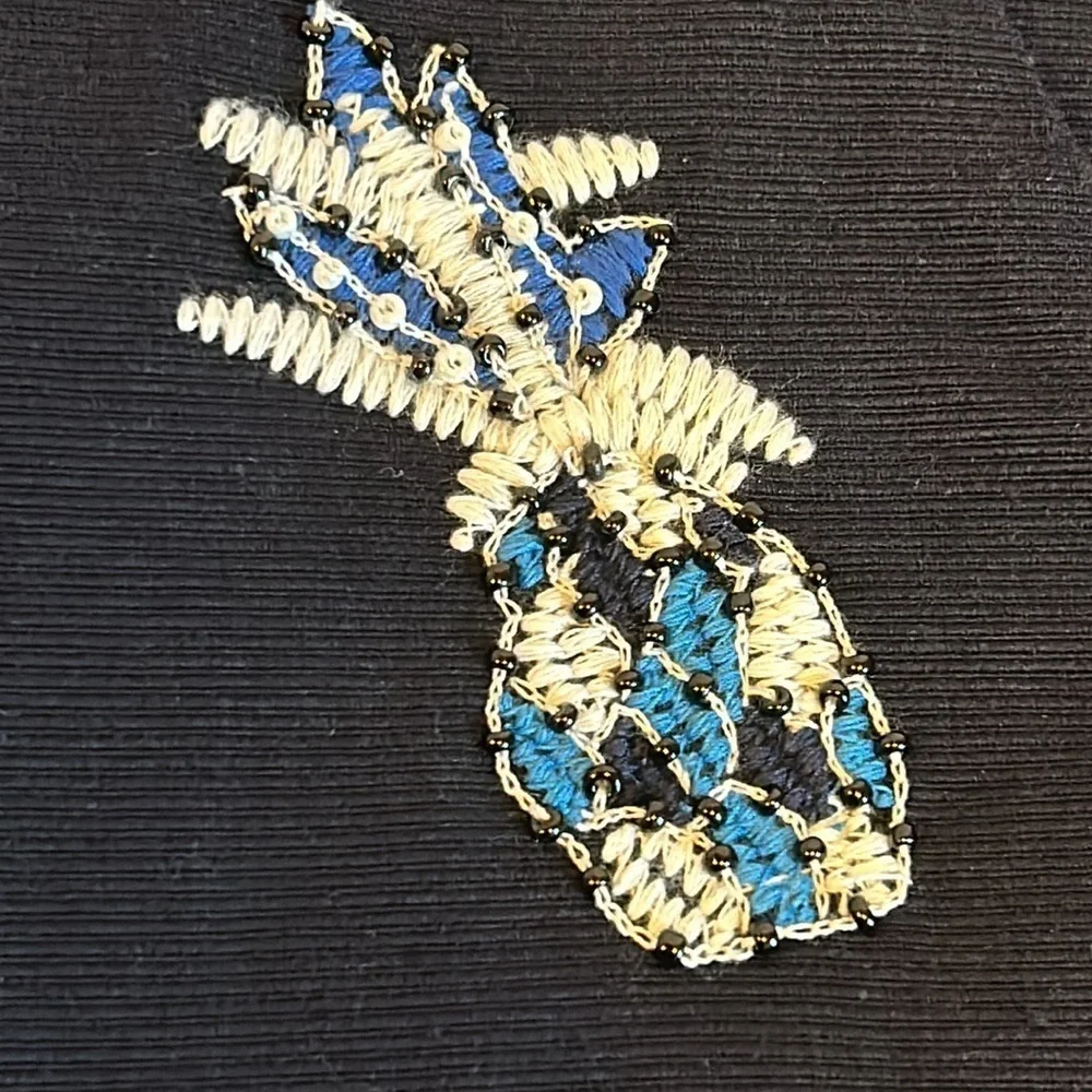 LOFT Navy Blue  Beaded Pineapple Short Shorts Women’s size 6 SUMMER SALE $12 - Picture 5 of 8